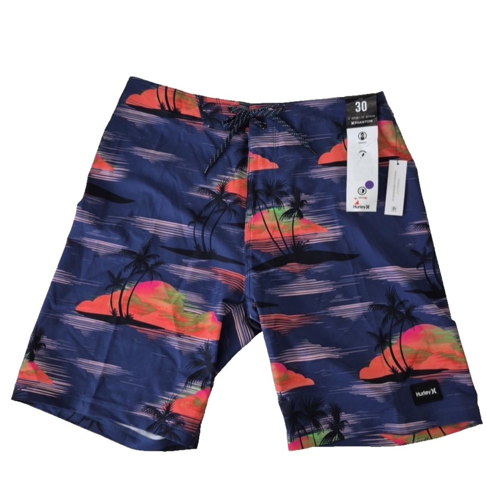 Hurley Swim Trunk Mens 30  Color Multi Phantom Weekender 20  9"‎ Boardshorts NEW